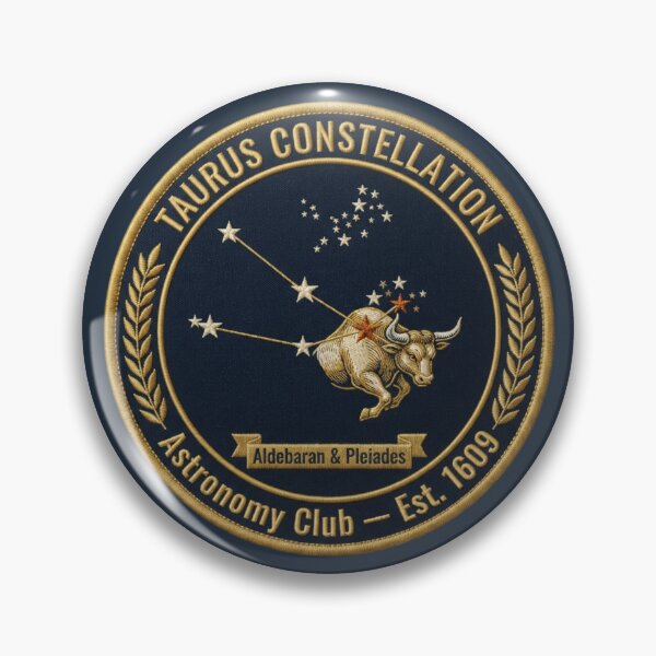 Item preview, Taurus Constellation Pleiades Vintage Astronomy Badge designed and sold by CalmCapy Co.