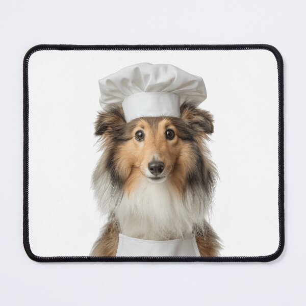 Item preview, Funny Shetland Sheepdog Chef Realistic Animal Cooking Humor Art designed and sold by LazyOwlStore.