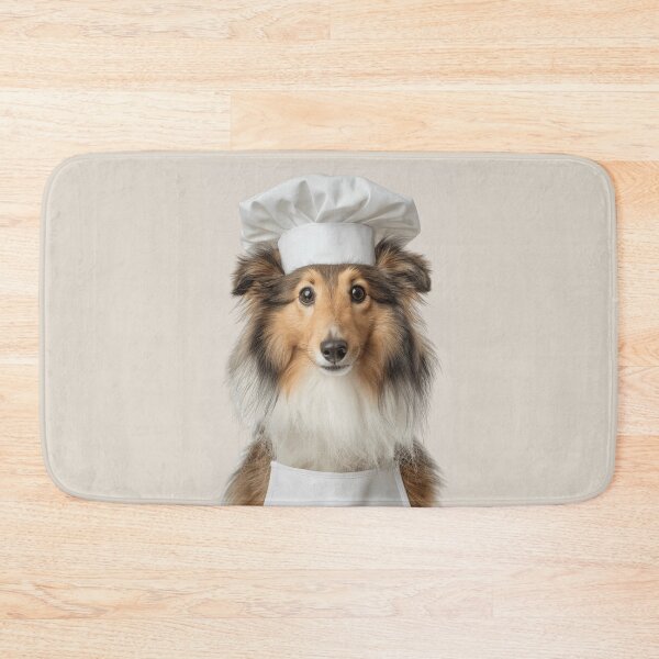 Item preview, Funny Shetland Sheepdog Chef Realistic Animal Cooking Humor Art designed and sold by LazyOwlStore.