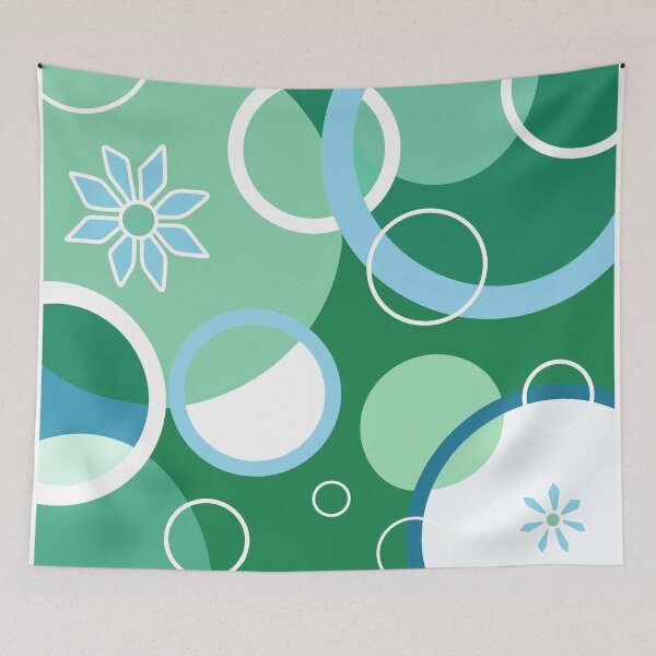 Item preview, Green Geometric Circles Floral Boho  designed and sold by Sartoris Art.