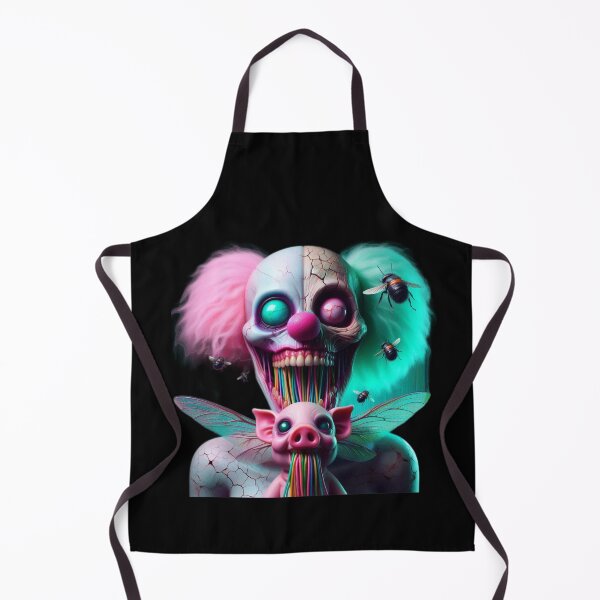 Item preview, Split Face Neon Jester – Surreal Winged Piglet Abyss designed and sold by LujziWorld.
