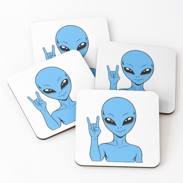 Item preview, ZORGO Alien Rock On Sign – Funny Space Alien Heavy Metal Gesture Sticker designed and sold by The-Visitors.