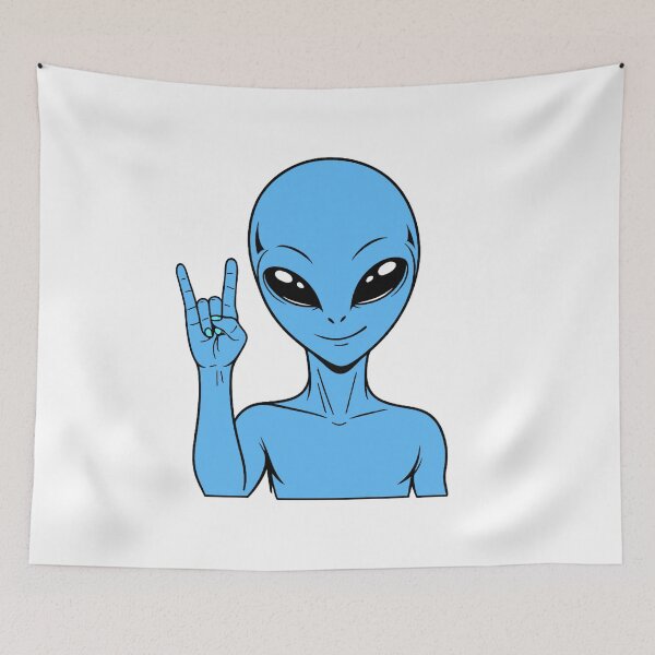 Item preview, ZORGO Alien Rock On Sign – Funny Space Alien Heavy Metal Gesture Sticker designed and sold by The-Visitors.