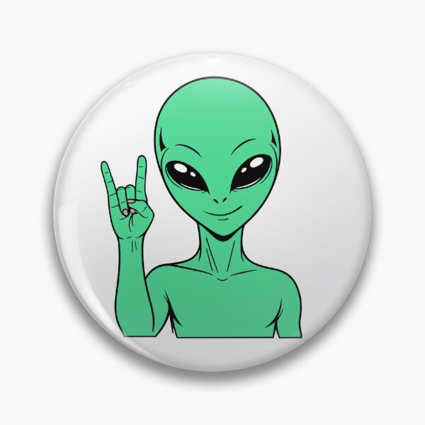 Item preview, ZORGO Alien Rock On Sign – Funny Space Alien Heavy Metal Gesture Sticker designed and sold by The-Visitors.