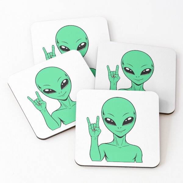 Item preview, ZORGO Alien Rock On Sign – Funny Space Alien Heavy Metal Gesture Sticker designed and sold by The-Visitors.