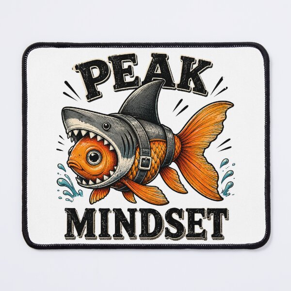 Item preview, Peak Mindset Shark Goldfish Funny Retro Comic designed and sold by Nano-Threads.