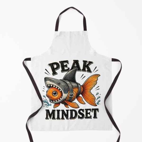 Item preview, Peak Mindset Shark Goldfish Funny Retro Comic designed and sold by Nano-Threads.
