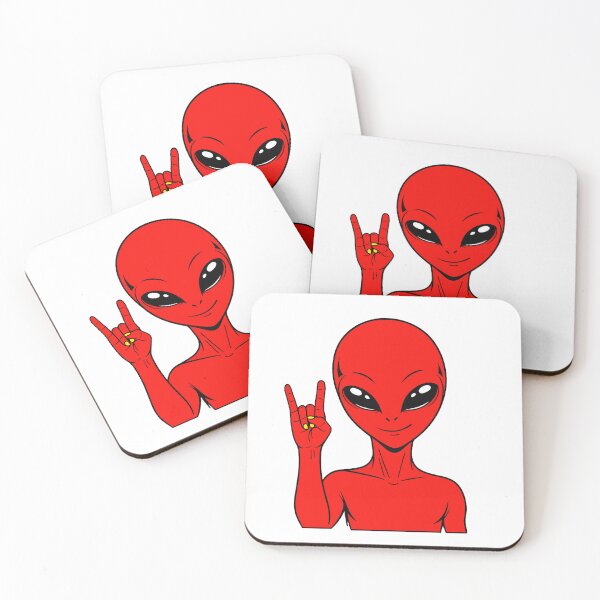 Item preview, ZORGO Alien Rock On Sign – Funny Space Alien Heavy Metal Gesture Sticker designed and sold by The-Visitors.
