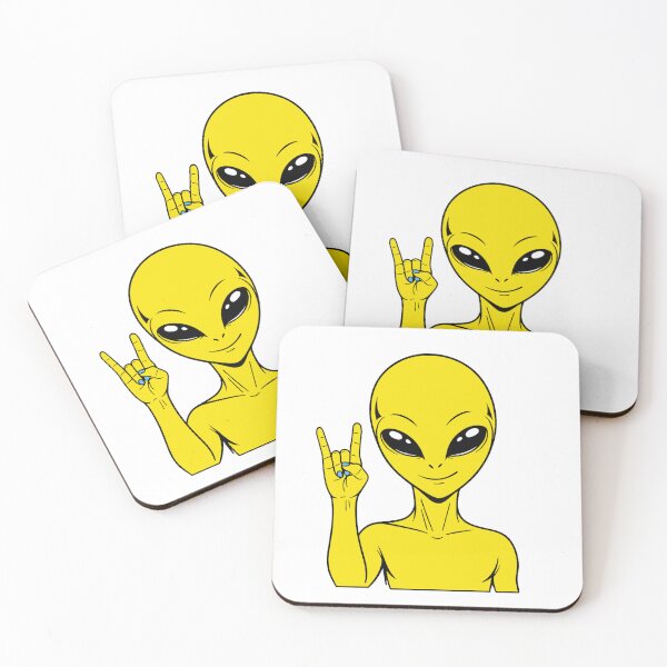 Item preview, ZORGO Alien Rock On Sign – Funny Space Alien Heavy Metal Gesture Sticker designed and sold by The-Visitors.