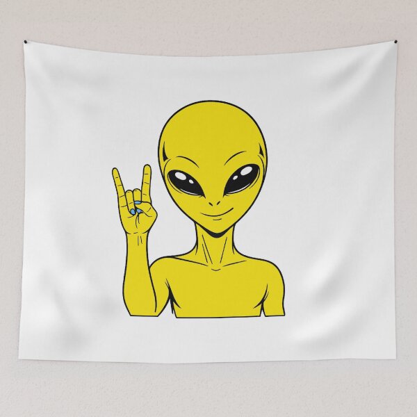 Item preview, ZORGO Alien Rock On Sign – Funny Space Alien Heavy Metal Gesture Sticker designed and sold by The-Visitors.