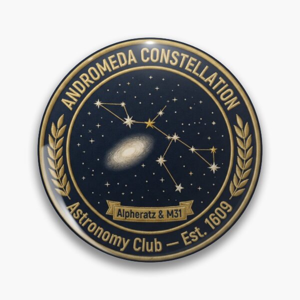 Item preview, Andromeda Galaxy M31 Vintage Astronomy Badge designed and sold by CalmCapy Co.