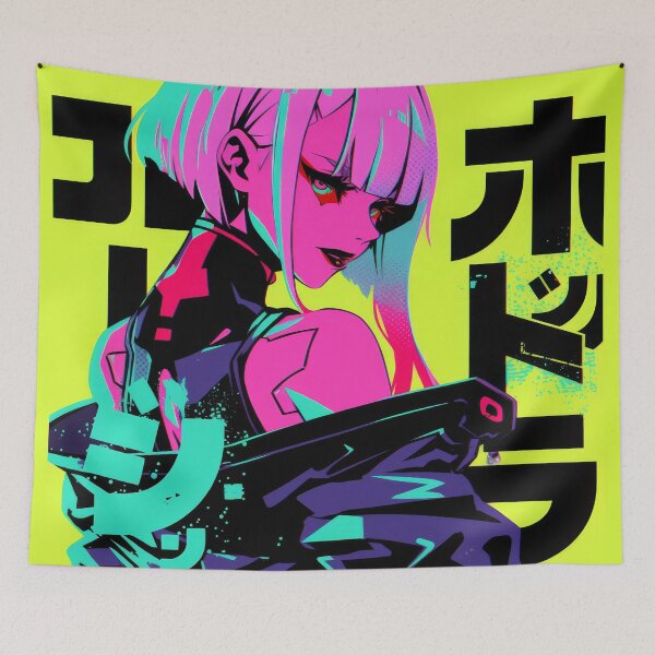 Item preview, Neon Cyberpunk Lucy Halftone  designed and sold by AnimeArsenalPrints.