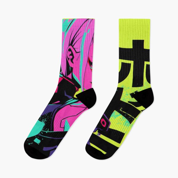 Item preview, Neon Cyberpunk Lucy Halftone  designed and sold by AnimeArsenalPrints.