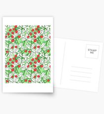 Hand Painted Strawberries Pattern Postcards