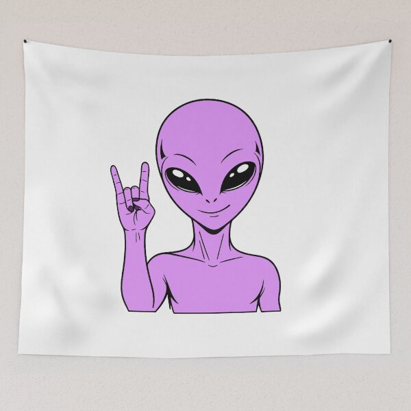 Item preview, ZORGO Alien Rock On Sign – Funny Space Alien Heavy Metal Gesture Sticker designed and sold by The-Visitors.