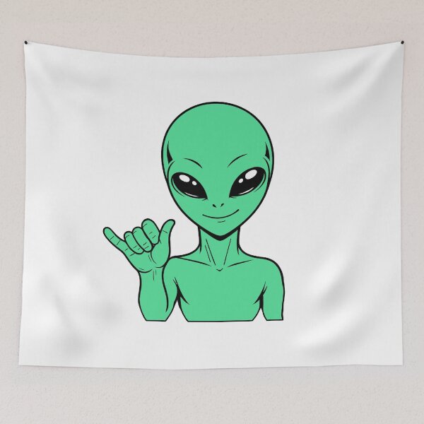 Item preview, ZORGO Alien Shaka Hand Sign – Funny Space Alien Hang Loose Sticker designed and sold by The-Visitors.