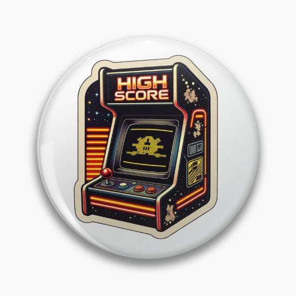 Item preview, Vintage Distressed Arcade Sticker - High Score Retro Gaming Decal designed and sold by GeekStickerLab.