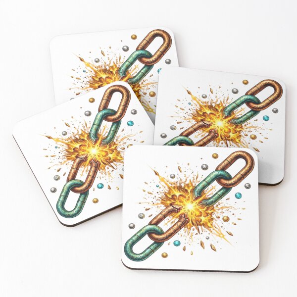 Item preview, Broken Chain Explosion - Break Free Symbol of Freedom Strength and Resilience designed and sold by Be-You-Vibes.
