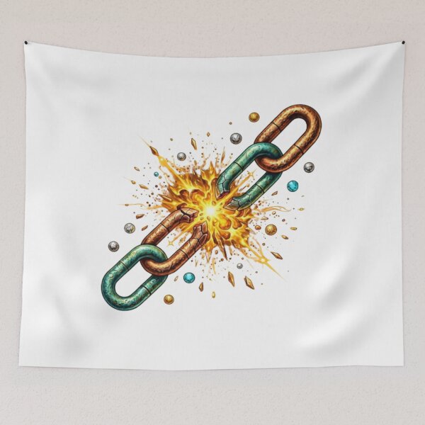 Item preview, Broken Chain Explosion - Break Free Symbol of Freedom Strength and Resilience designed and sold by Be-You-Vibes.