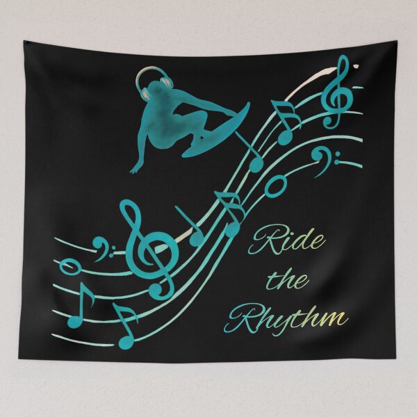 Item preview, Ride the Rhythm – Turquoise Music Lover Design | Surf & Beach Music Graphic | Ocean Vibes designed and sold by VariusDesigns.