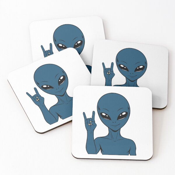 Item preview, ZORGO Alien Rock On Sign – Funny Space Alien Heavy Metal Gesture Sticker designed and sold by The-Visitors.