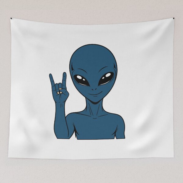 Item preview, ZORGO Alien Rock On Sign – Funny Space Alien Heavy Metal Gesture Sticker designed and sold by The-Visitors.