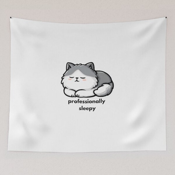 Item preview, Professionally Sleepy - Cute Funny Cat designed and sold by StoryVibes.