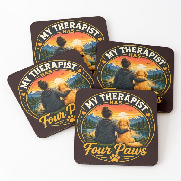 Item preview, My Therapist Has Four Paws Golden Retriever Sunset designed and sold by Sahil Randhawa.