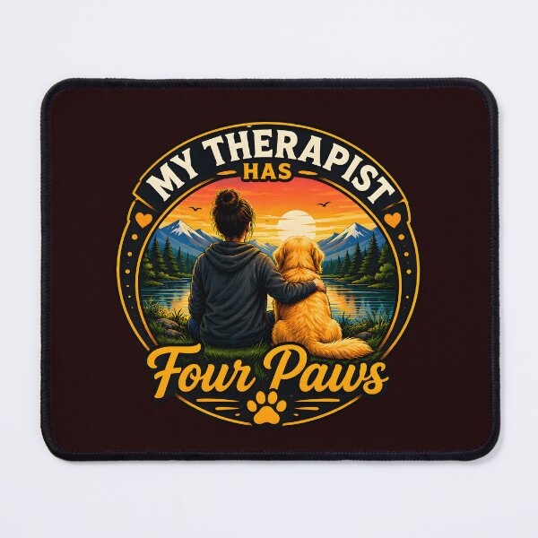 Item preview, My Therapist Has Four Paws Golden Retriever Sunset designed and sold by Sahil Randhawa.