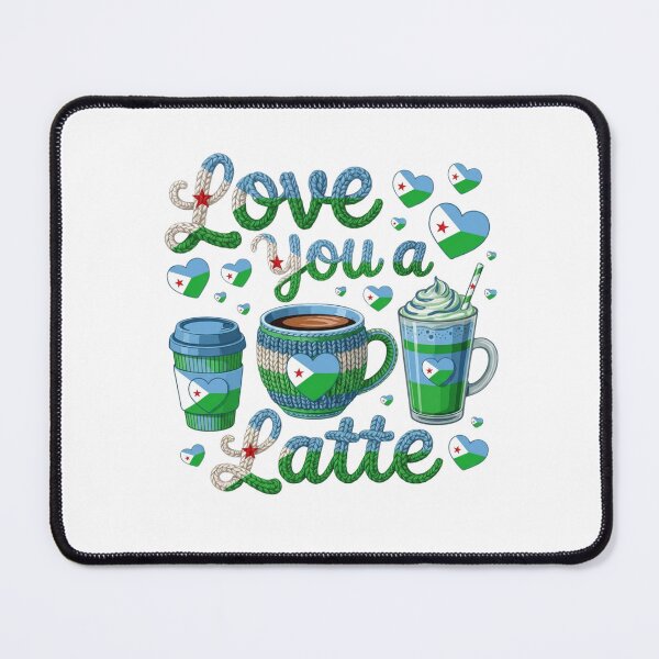 Item preview, Love You Latte - Djibouti Flag Coffee Lover Cute Patriotic Gift designed and sold by DjibProp.