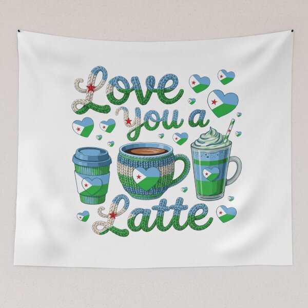 Item preview, Love You Latte - Djibouti Flag Coffee Lover Cute Patriotic Gift designed and sold by DjibProp.