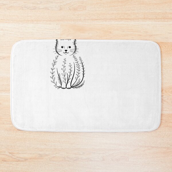 Item preview, Floral Cat Silhouette Botanical Dark Art designed and sold by DariaOltes.