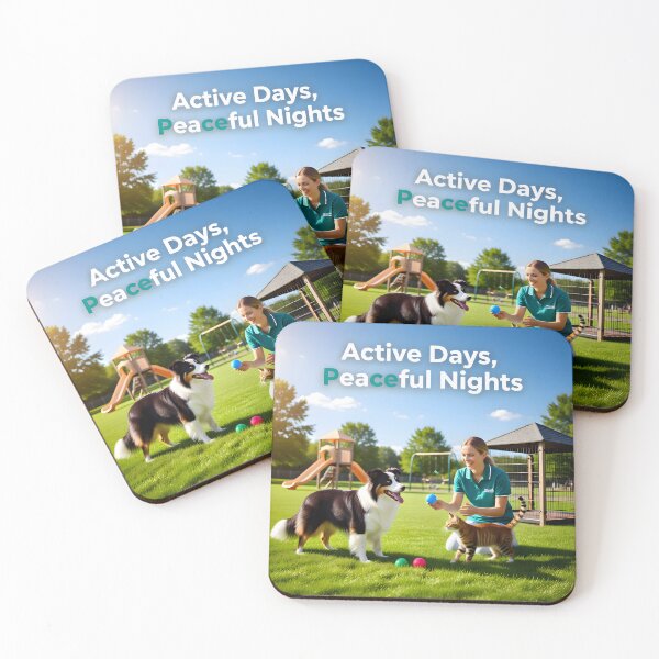 Item preview, Active Days Peaceful Nights: Luxury Pet Daycare and Enrichment Park Banner designed and sold by Creative-RE.