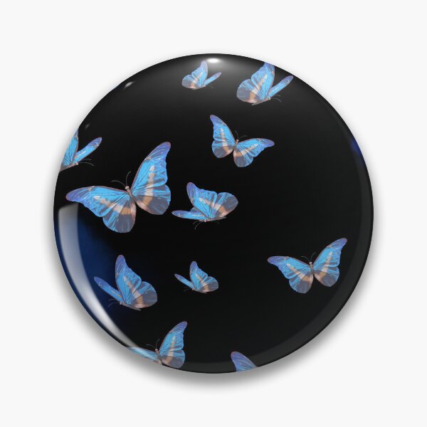 Item preview, Blue Butterfly Aesthetic Wall Art Poster | Dark Moody Butterfly Print | Black Background Nature Decor | Modern Digital Artwork designed and sold by Cozy Art Studio.