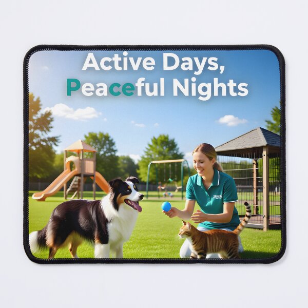 Item preview, Active Days Peaceful Nights: Luxury Pet Daycare and Enrichment Park Banner designed and sold by Creative-RE.
