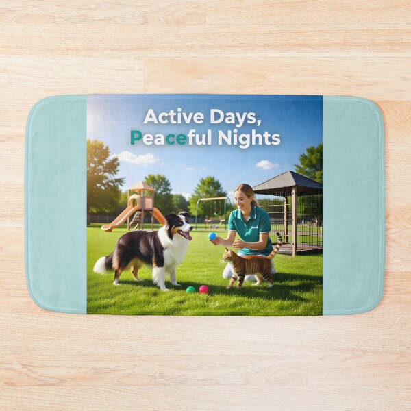 Item preview, Active Days Peaceful Nights: Luxury Pet Daycare and Enrichment Park Banner designed and sold by Creative-RE.