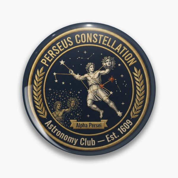 Item preview, Perseus Constellation Vintage Astronomy Badge designed and sold by CalmCapy Co.