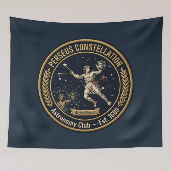 Item preview, Perseus Constellation Vintage Astronomy Badge designed and sold by CalmCapy Co.