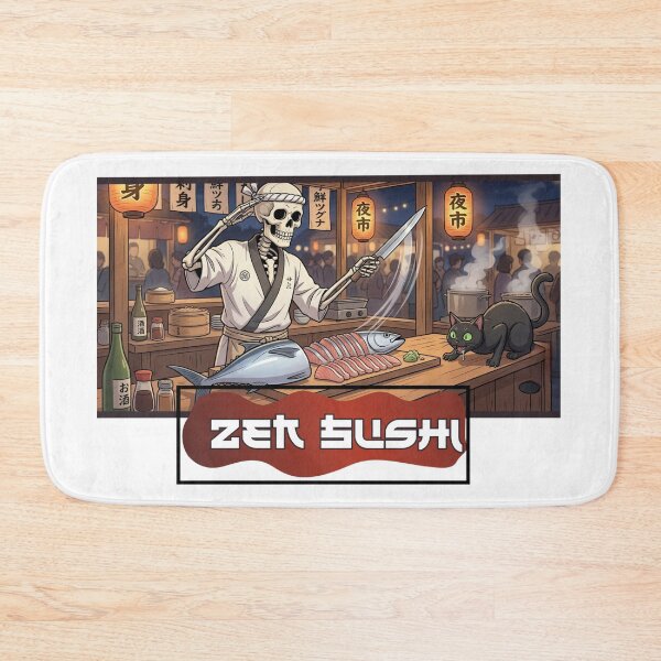 Item preview, Skeleton Sushi Chef - Zen Sushi Night Market Art designed and sold by Red  Corason ⭐⭐⭐.