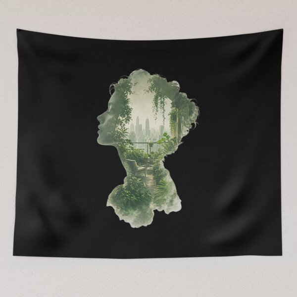 Item preview, Woman with garden in city designed and sold by ReneMM.