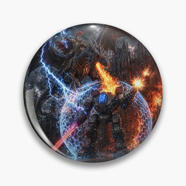 Item preview, Magic vs Sci-Fi Dragon Rider and Mech Battle designed and sold by Aimaniia666.