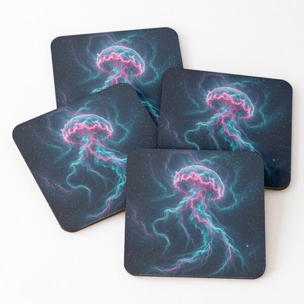 Item preview, Cosmic Jellyfish Nebula, Glowing Bioluminescent Space Art for Ethereal Dreamers designed and sold by OandSDesigns23.