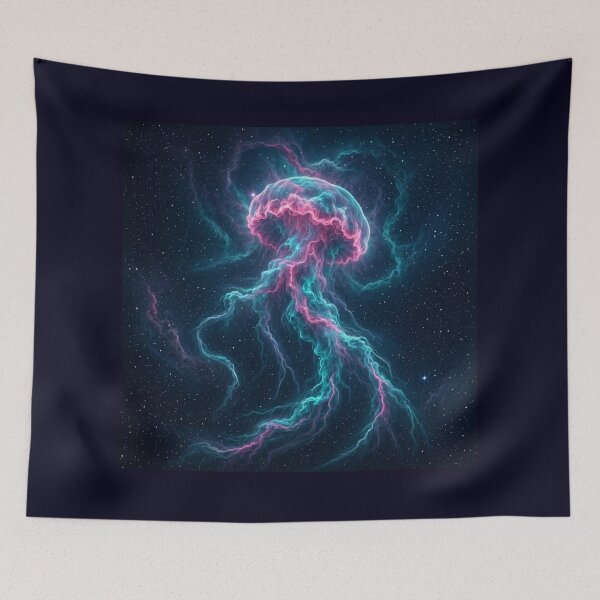 Item preview, Cosmic Jellyfish Nebula, Glowing Bioluminescent Space Art for Ethereal Dreamers designed and sold by OandSDesigns23.