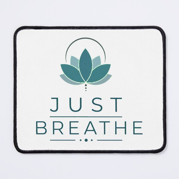 Item preview, JUST BREATHE Yoga Zen Typography | Minimalist Lotus Flower Design designed and sold by Ahmed Nedji.