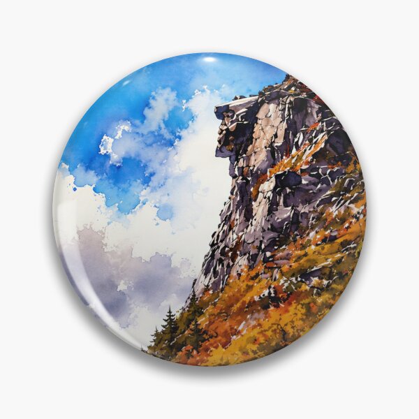 Item preview, Old Man of the Mountain New Hampshire Autumn Watercolor Art designed and sold by RebelPawz.