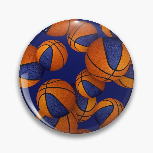 Item preview, Blue orange team colors basketballs pattern designed and sold by katzdzynes.