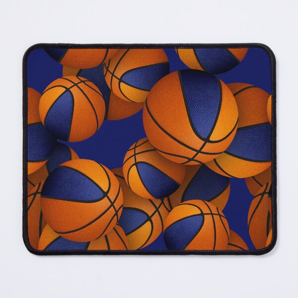 Item preview, Blue orange team colors basketballs pattern designed and sold by katzdzynes.