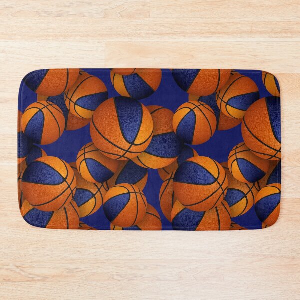 Item preview, Blue orange team colors basketballs pattern designed and sold by katzdzynes.
