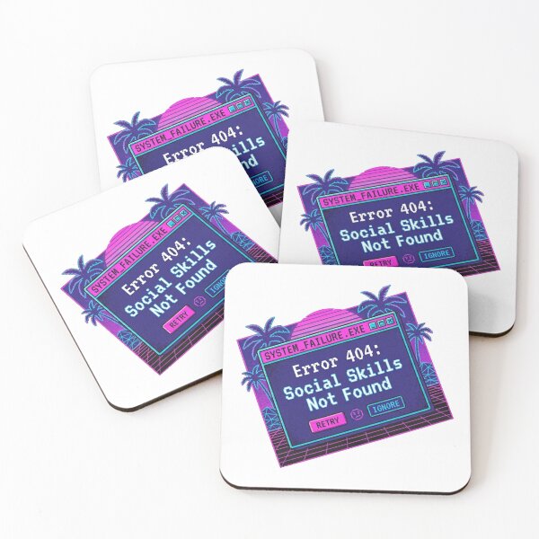 Item preview, Vaporwave Retro Error 404 Social Skills Not Found designed and sold by YourWearPulse.