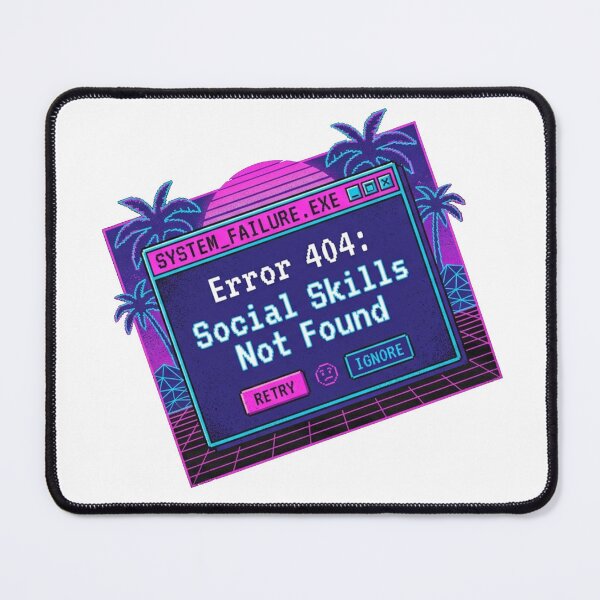 Item preview, Vaporwave Retro Error 404 Social Skills Not Found designed and sold by YourWearPulse.